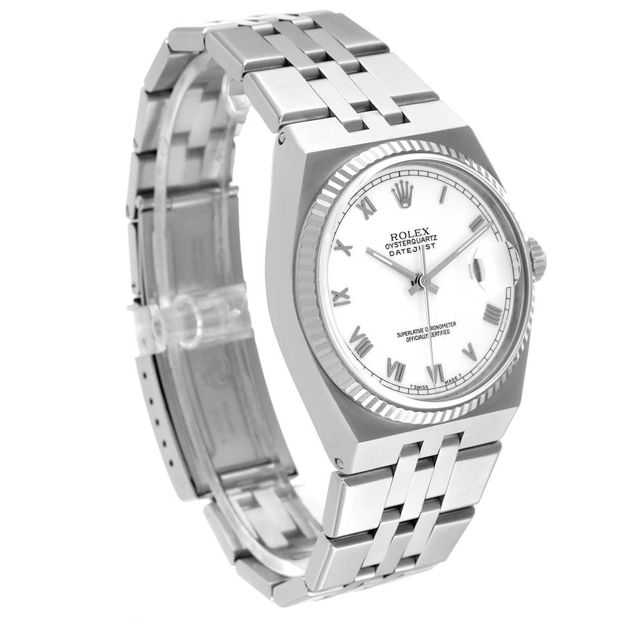 Orologio replica: Rolex Oysterquartz Datejust, acciaio e oro bianco, lunetta zigrinata, 17014 — in evidenza – Foto 3
