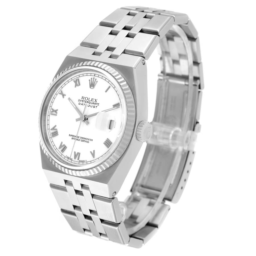 Orologio replica: Rolex Oysterquartz Datejust, acciaio e oro bianco, lunetta zigrinata, 17014 — in evidenza – Foto 4