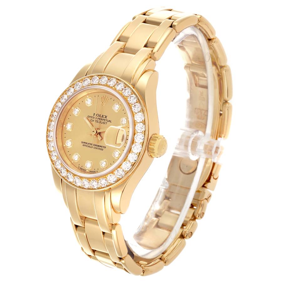 Orologio replica da donna: Rolex Pearlmaster Datejust, oro giallo, diamanti, 69298 — eccellente – Foto 3