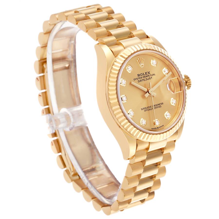 Orologio replica: Rolex President Datejust 31, misura intermedia, oro giallo, diamanti, 278278 — eccezionale – Foto 3