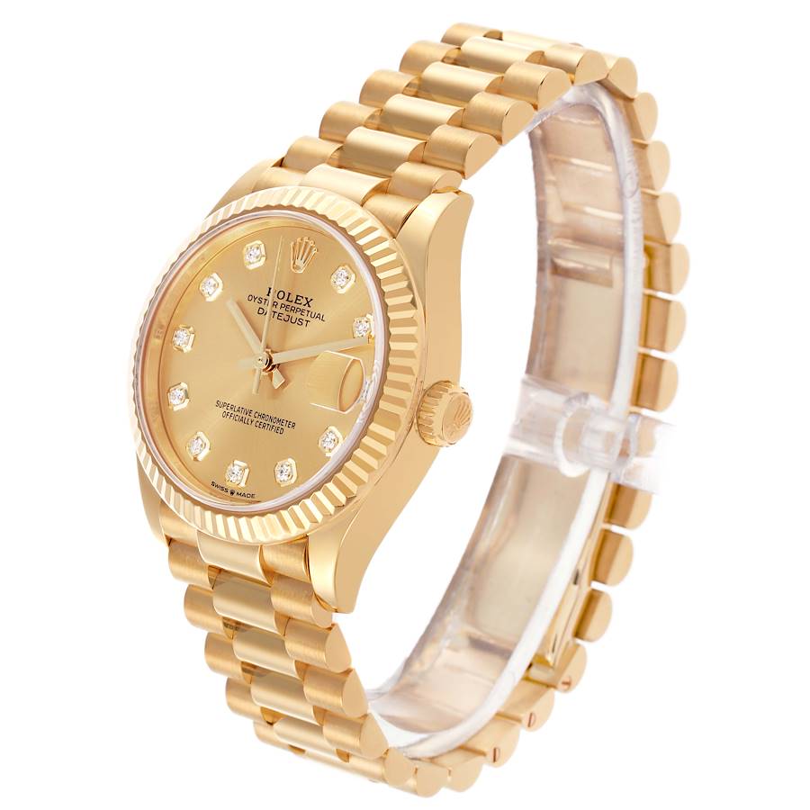 Orologio replica: Rolex President Datejust 31, misura intermedia, oro giallo, diamanti, 278278 — eccezionale – Foto 4