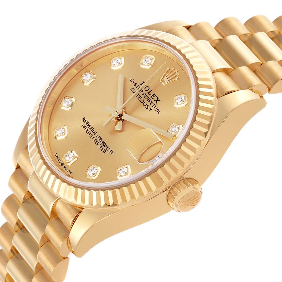 Orologio replica: Rolex President Datejust 31, misura intermedia, oro giallo, diamanti, 278278 — eccezionale – Foto 5