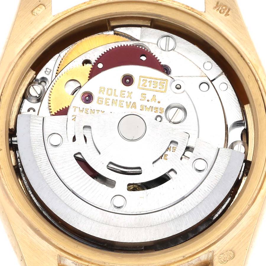 Orologio replica da donna: Rolex President Datejust, oro giallo, finitura a corteccia, diamanti, 69288 — seducente – Foto 6