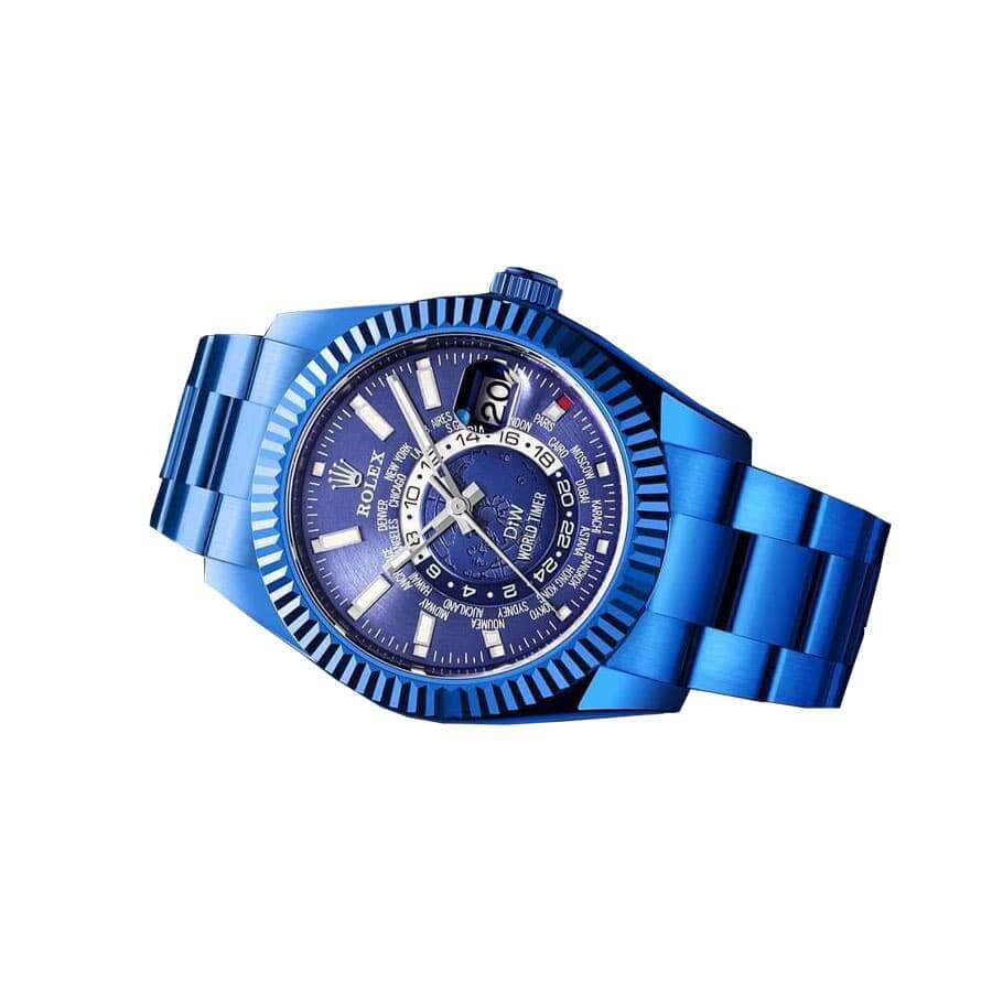 Orologio replica: Rolex Sky-Dweller World Timer, blu, DLC — da collezione – Foto 3
