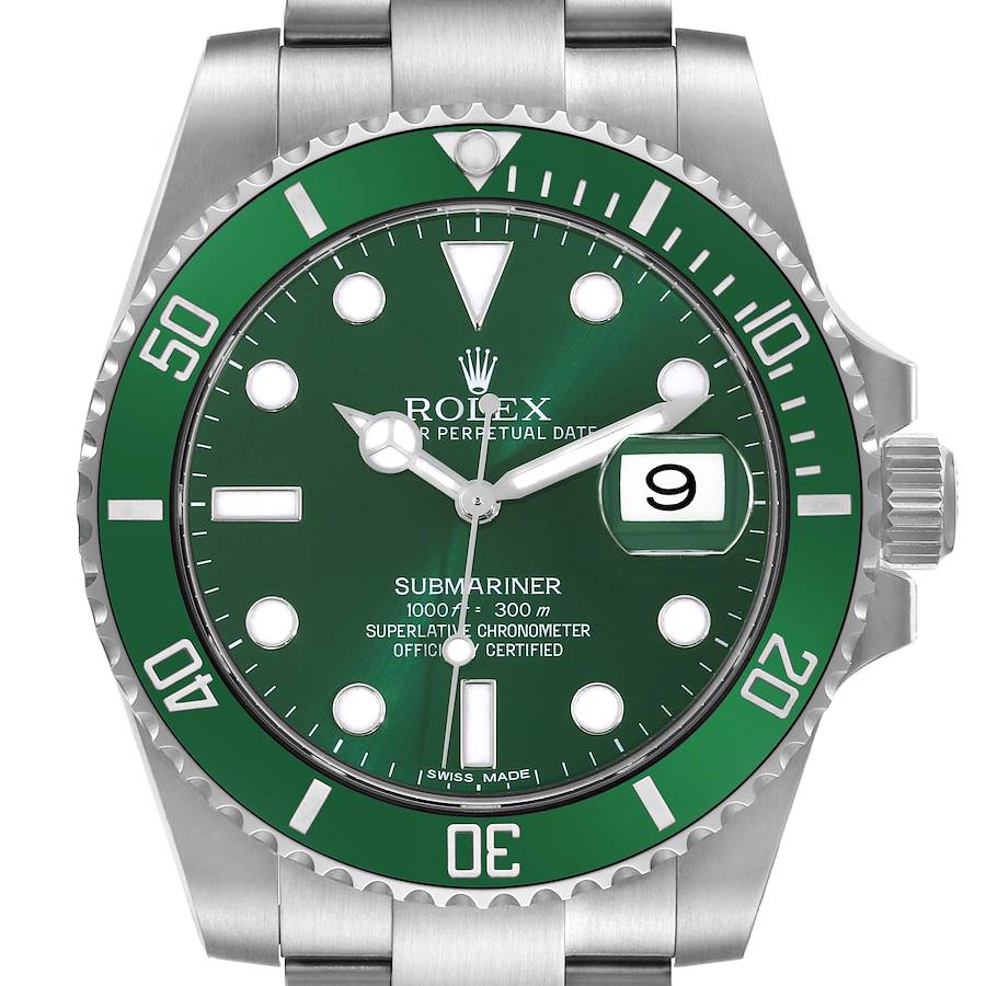 Replica Rolex Submariner Hulk da uomo, acciaio e quadrante verde, 116610LV
